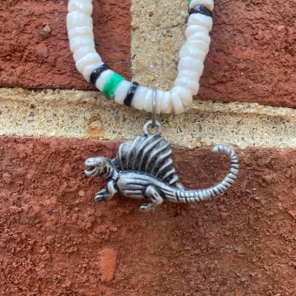 Pukka Shell Inspired Dinosaur Y2k Necklace